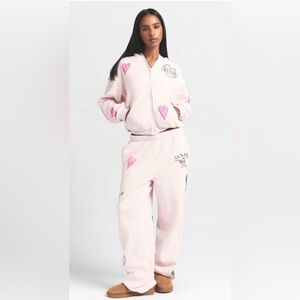 Sold Out Skims Barely Pink Heart set NIB with receipt zip up hoodie xl/ pants xs